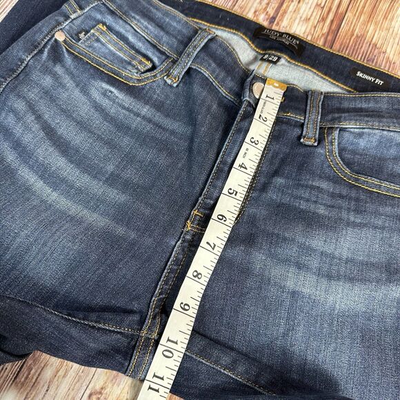 Judy Blue SKINNY FIT Juniors Size 9/29 Mid Rise Raw Hem Jeans Denim Pants 29x28 - Picture 7 of 12